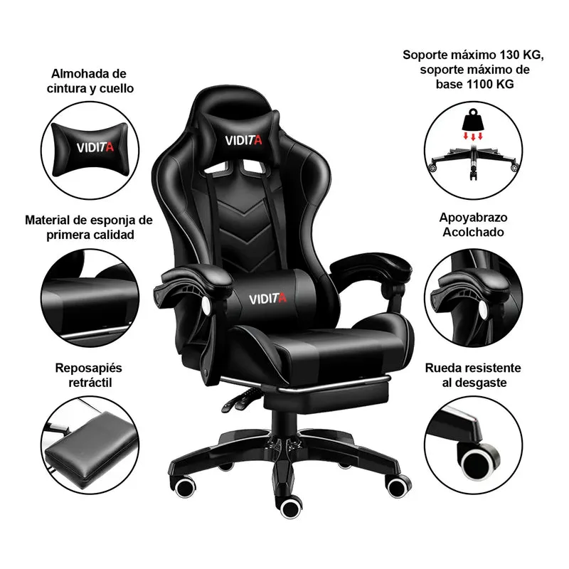 Silla Gamer Ergonómica Vidita GX2000