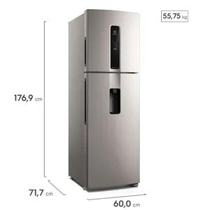Heladera Electrolux Inverter Top Freezer No Frost AutoSense IW46S 424Lts Plata