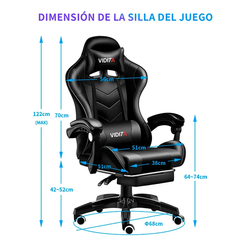 Silla Gamer Ergonómica Vidita GX2000