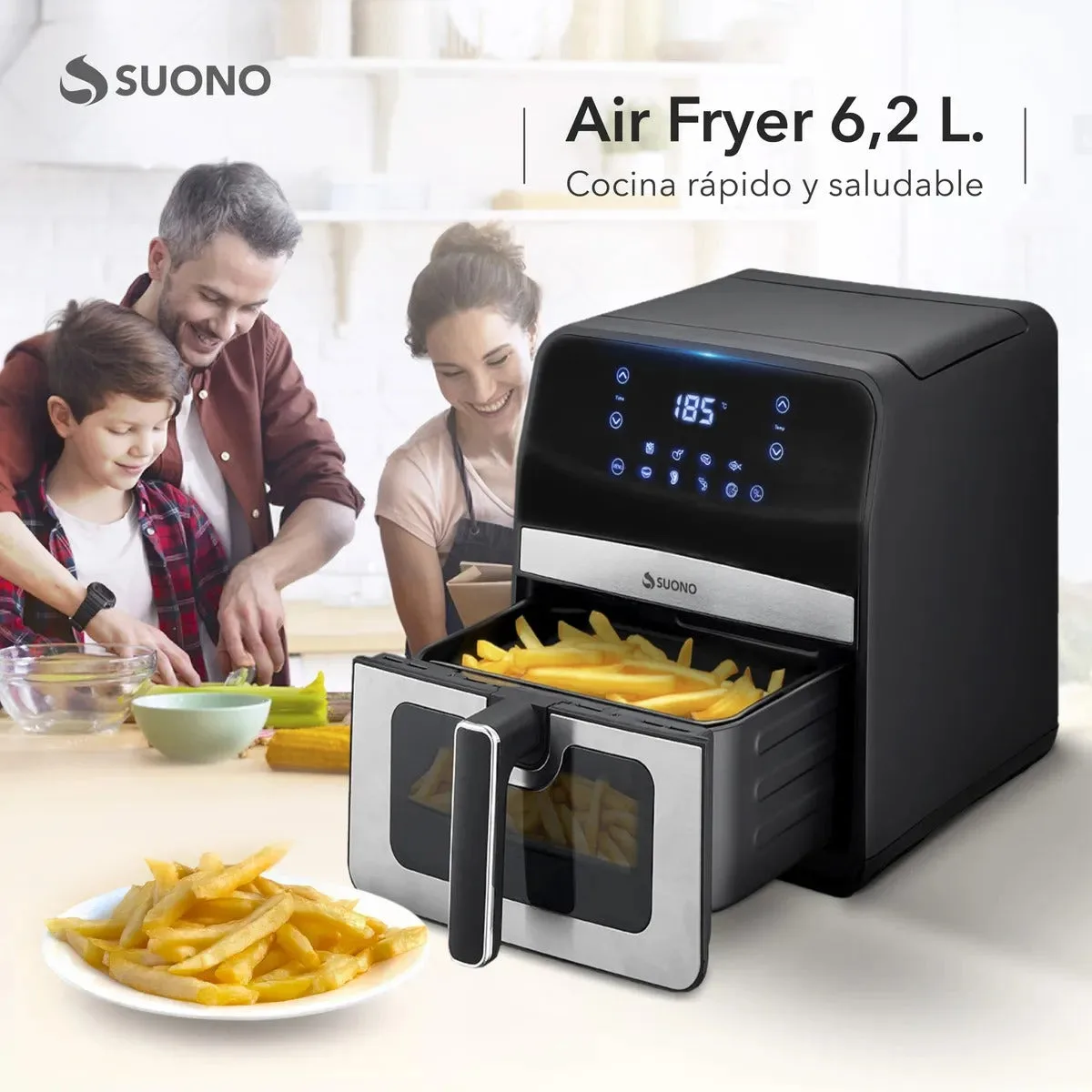 Freidora de Aire Digital Suono 6.2L 1800W