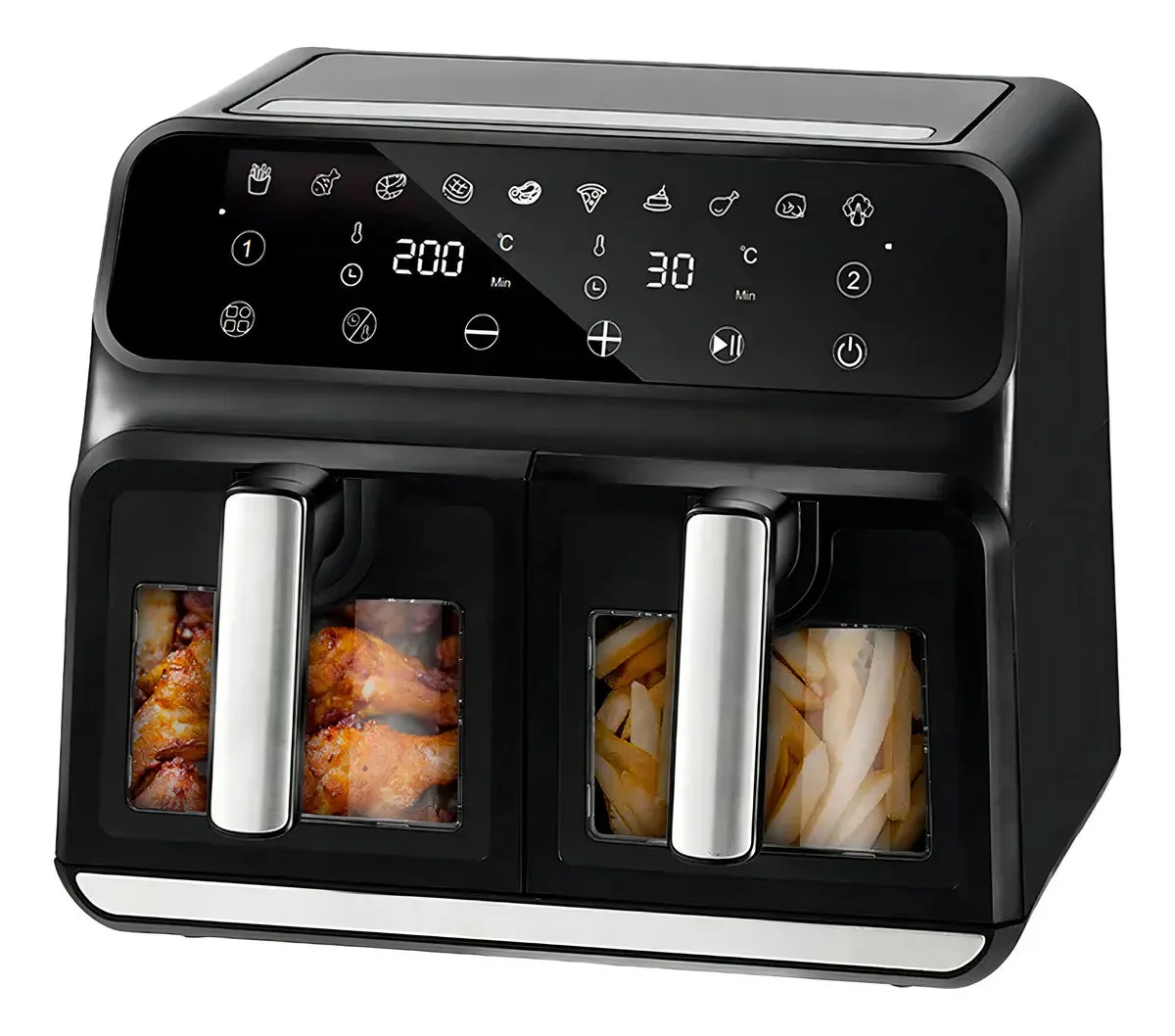 Freidora de Aire Novohome NH-AF DUAL 8L Doble Canasto 1700W Digital