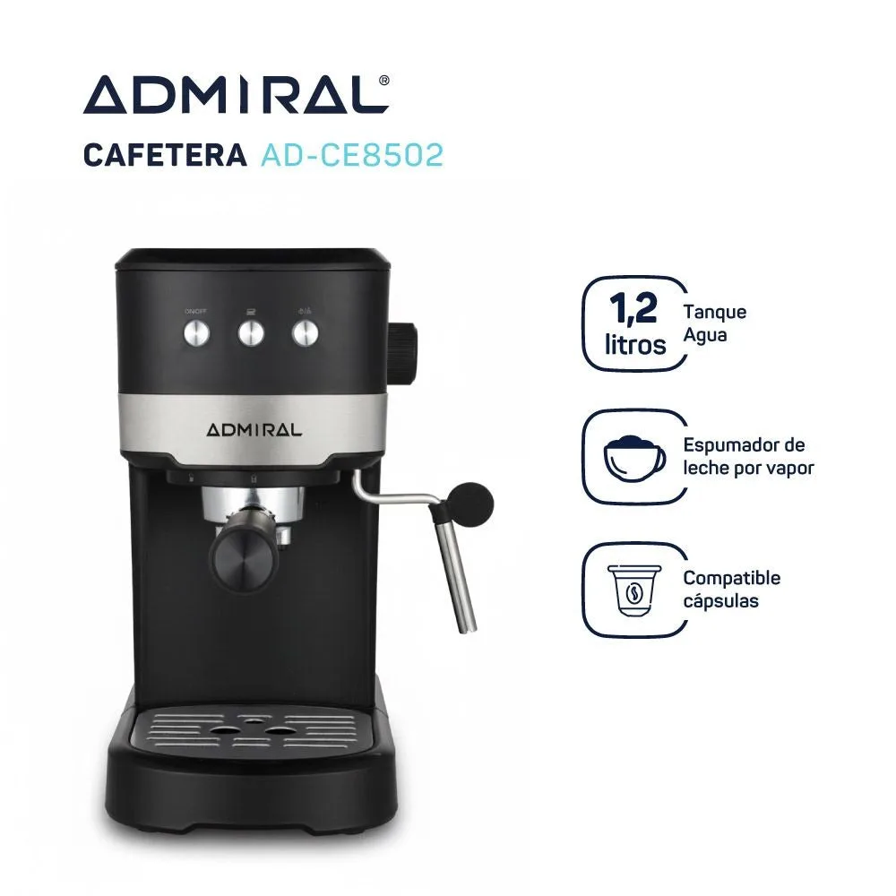 Cafetera Espresso Admiral AD-CE8502 con Vaporizador