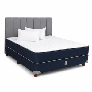 Combo Sommier + Colchón + Respaldo + 2 almohadas 2230 SYRMA 140x190 Espuma Alta Densidad